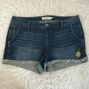 Torrid Denim Mini Pineapple Jean Shorts